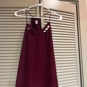 Express Deep Red Sleeveless Blouse